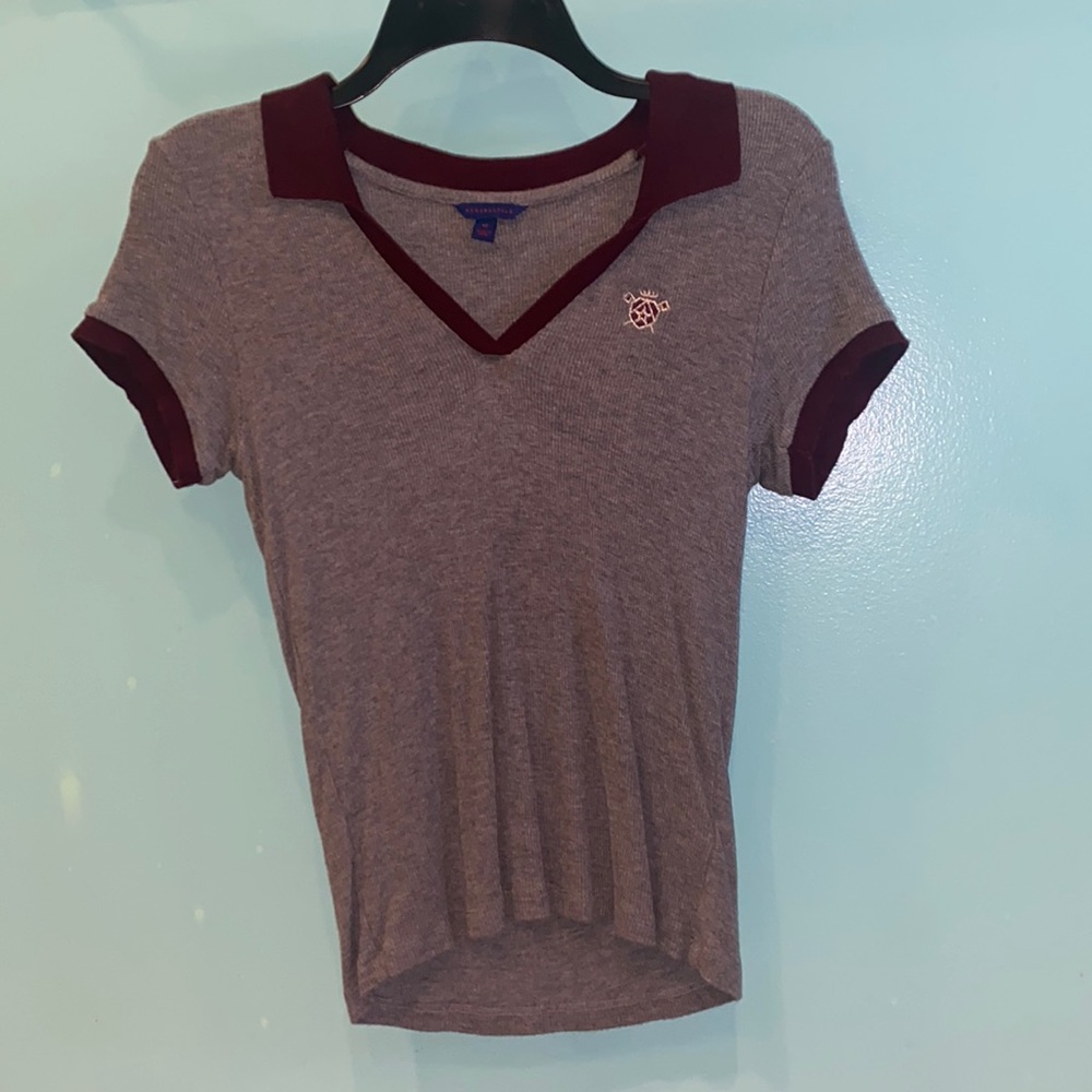 Soft grey collard top